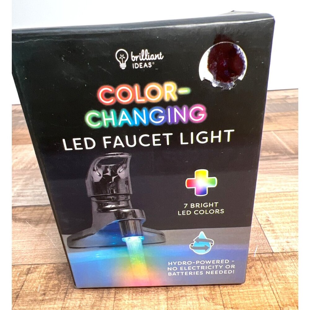 Brilliant Ideas Color Changing LED Faucet Light  7 Vibrant Colors Hydro Powered